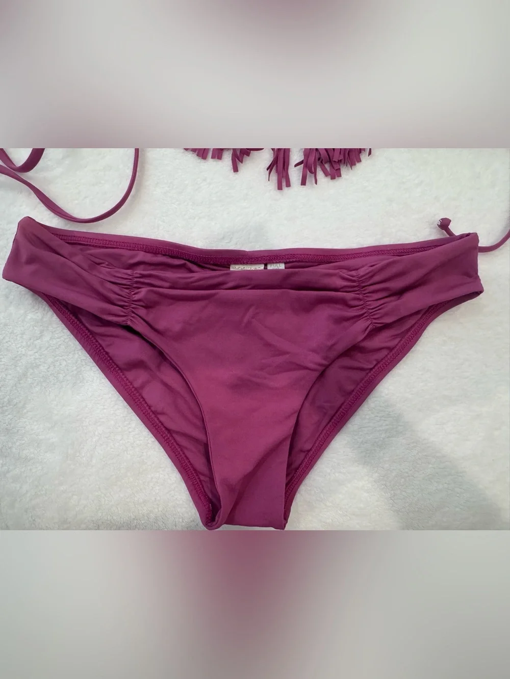 Preowned lspace bikini fringe top sz small and bottom sz medium